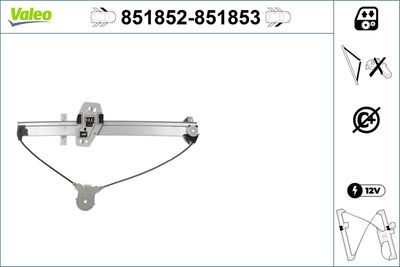 Stikla pacelšanas mehānisms VALEO 851852