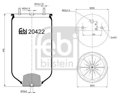 Pneimoatsperes spilvens, Pneimopiekare FEBI BILSTEIN 20422