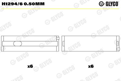 Подшипник коленвала GLYCO H1294/6 0.50MM