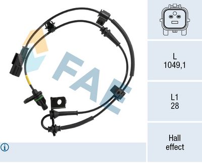 Датчик, частота вращения колеса FAE 78758