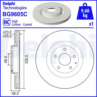 Тормозной диск DELPHI BG9605C
