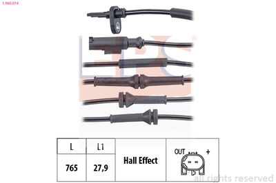 Датчик, частота вращения колеса EPS 1.960.074