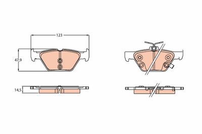 Bremžu uzliku kompl., Disku bremzes TRW GDB3639