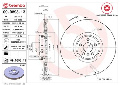 Bremžu diski BREMBO 09.D898.13
