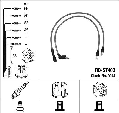 Augstsprieguma vadu komplekts NGK 0904