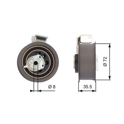 Натяжной ролик, ремень ГРМ GATES T43021