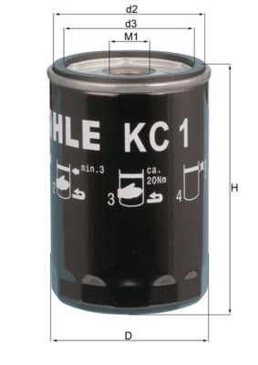 Degvielas filtrs MAHLE KC 1