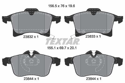 Комплект тормозных колодок, дисковый тормоз TEXTAR 2383201