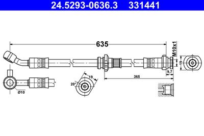Тормозной шланг ATE 24.5293-0636.3