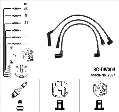 Augstsprieguma vadu komplekts NGK 7367