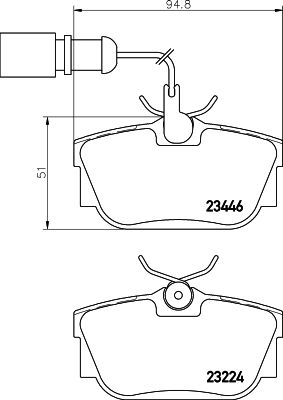 Bremžu uzliku kompl., Disku bremzes HELLA PAGID 8DB 355 018-571