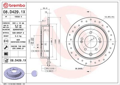 Bremžu diski BREMBO 08.D429.1X