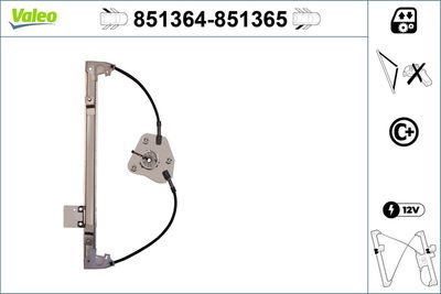 Стеклоподъемник VALEO 851364