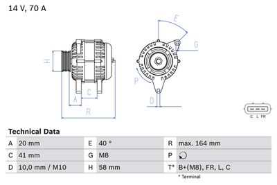Генератор BOSCH 0 986 084 040