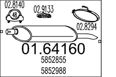 Глушитель выхлопных газов конечный MTS 01.64160