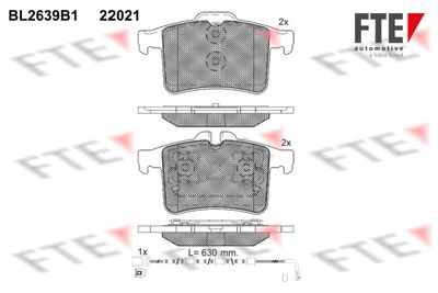 Bremžu uzliku kompl., Disku bremzes FTE 9011067