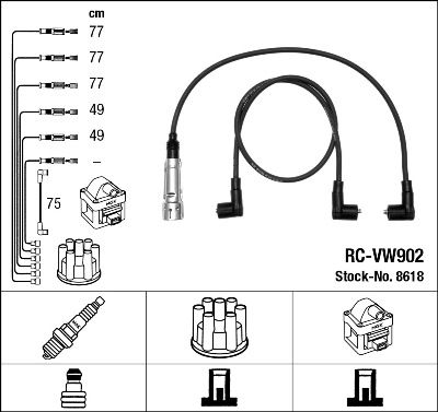 Augstsprieguma vadu komplekts NGK 8618