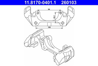 Kronšteins, Bremžu suports ATE 11.8170-0401.1