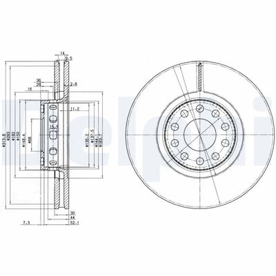 Тормозной диск DELPHI BG3033