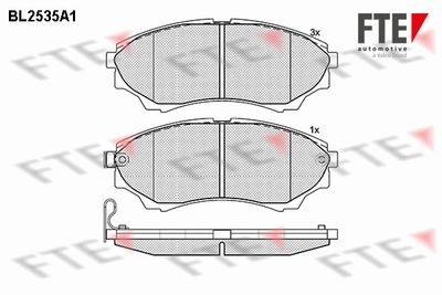 Комплект тормозных колодок, дисковый тормоз FTE 9010787