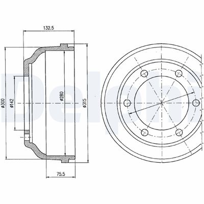 Тормозной барабан DELPHI BF317
