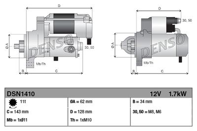 Стартер DENSO DSN1410