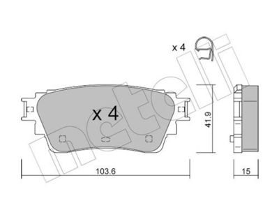 Bremžu uzliku kompl., Disku bremzes METELLI 22-1294-0