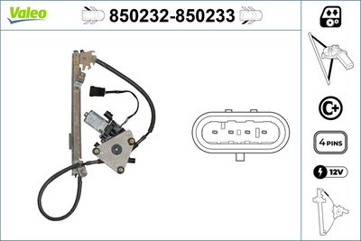 Stikla pacelšanas mehānisms VALEO 850232