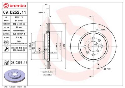 Bremžu diski BREMBO 09.D252.11
