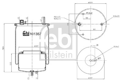 Pneimoatsperes spilvens, Pneimopiekare FEBI BILSTEIN 101357