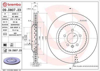 Bremžu diski BREMBO 09.D807.23