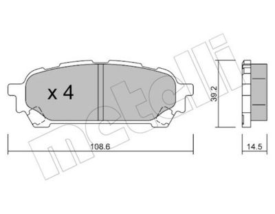 Комплект тормозных колодок, дисковый тормоз METELLI 22-0613-0
