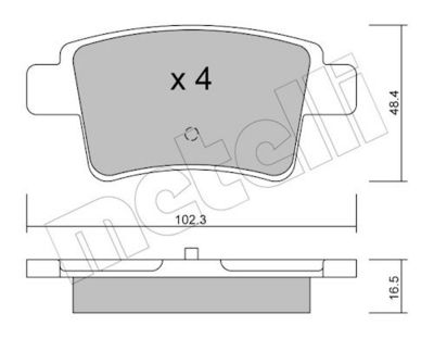 Bremžu uzliku kompl., Disku bremzes METELLI 22-0801-0