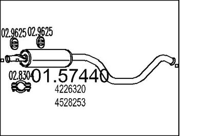 Средний глушитель выхлопных газов MTS 01.57440