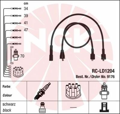 Augstsprieguma vadu komplekts NGK 9176