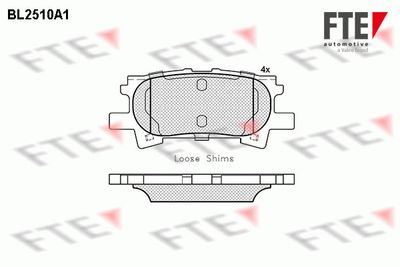 Bremžu uzliku kompl., Disku bremzes FTE 9010772