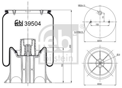 Pneimoatsperes spilvens, Pneimopiekare FEBI BILSTEIN 39504
