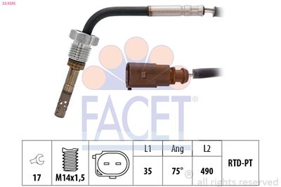 Devējs, Izplūdes gāzu temperatūra FACET 22.0265