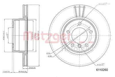 Тормозной диск METZGER 6110260