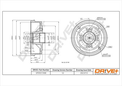 Тормозной барабан Dr!ve+ DP1010.11.1698