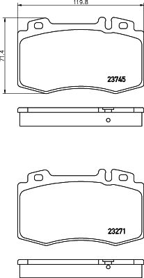 HELLA PAGID 8DB355010101 Bremžu uzliku kompl