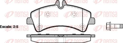 Комплект тормозных колодок, дисковый тормоз REMSA 1247.00