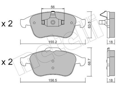 Bremžu uzliku kompl., Disku bremzes METELLI 22-0803-1