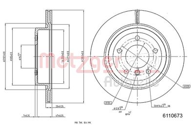 Тормозной диск METZGER 6110673