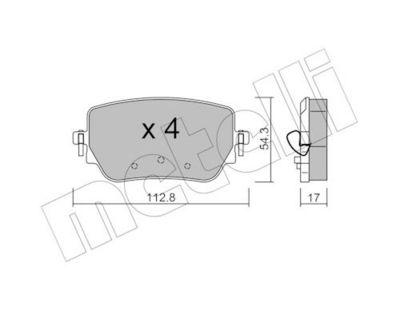 Bremžu uzliku kompl., Disku bremzes METELLI 22-1196-0