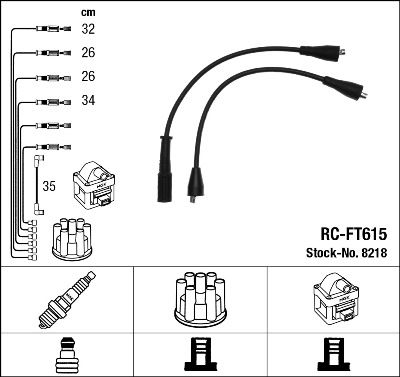 Augstsprieguma vadu komplekts NGK 8218