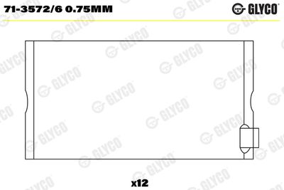 Шатунный подшипник GLYCO 71-3572/6 0.75mm