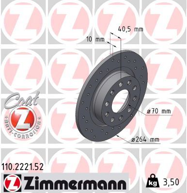 Тормозной диск ZIMMERMANN 110.2221.52