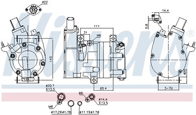 Компрессор, кондиционер NISSENS 891066