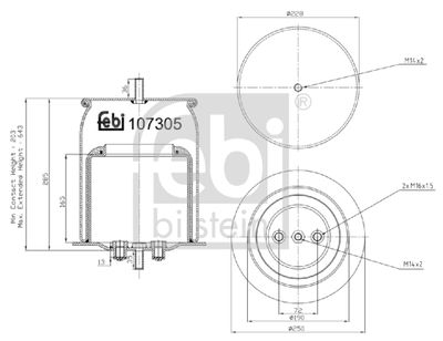 Pneimoatsperes spilvens, Pneimopiekare FEBI BILSTEIN 107305